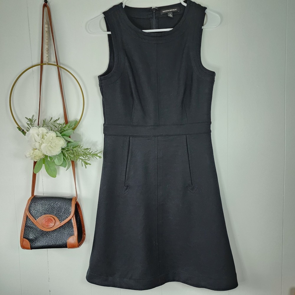 Banana Republic Women's Black Sleeveless Career Sheath Mini Dress Size 0